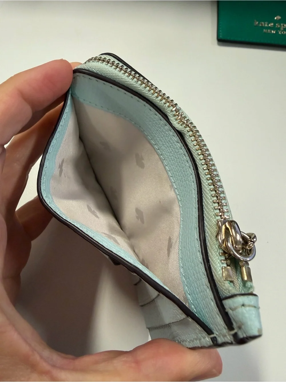 Kate Spade New York - Teal/Mint color - Zip Card Holder Keychain